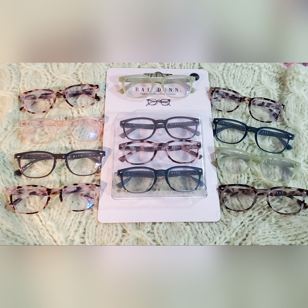 TWELVE pairs of rae dunn "judy" readers 1.50 strength, 5 w/blue light coating!! - Picture 3 of 3
